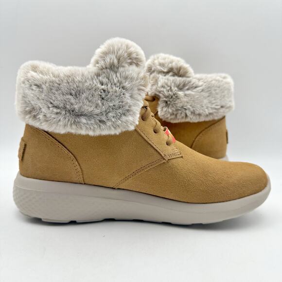 Skechers Women On The Go City Bootie US 6.5 Wide Brown Suede Water Repellent NIB - Picture 3 of 11